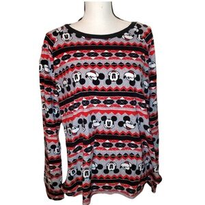 Cozy Velvet Mickey Pajama Top Cute Disney Print Size M